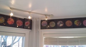 Artwork above the windows of the front gallery